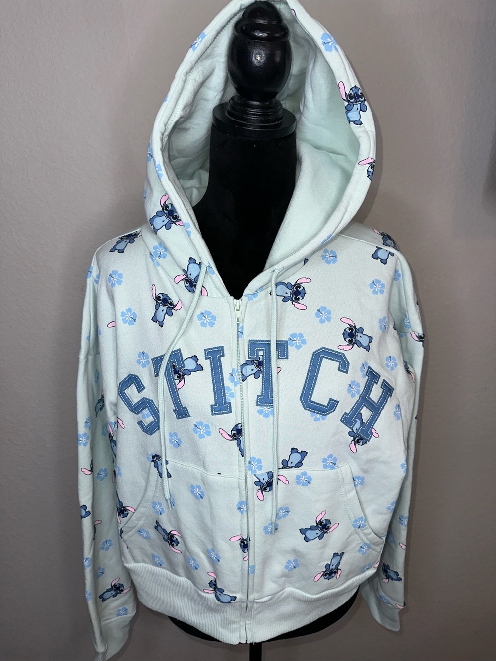 Disney Pastel Blue Stitch Zip-Up Hoodie